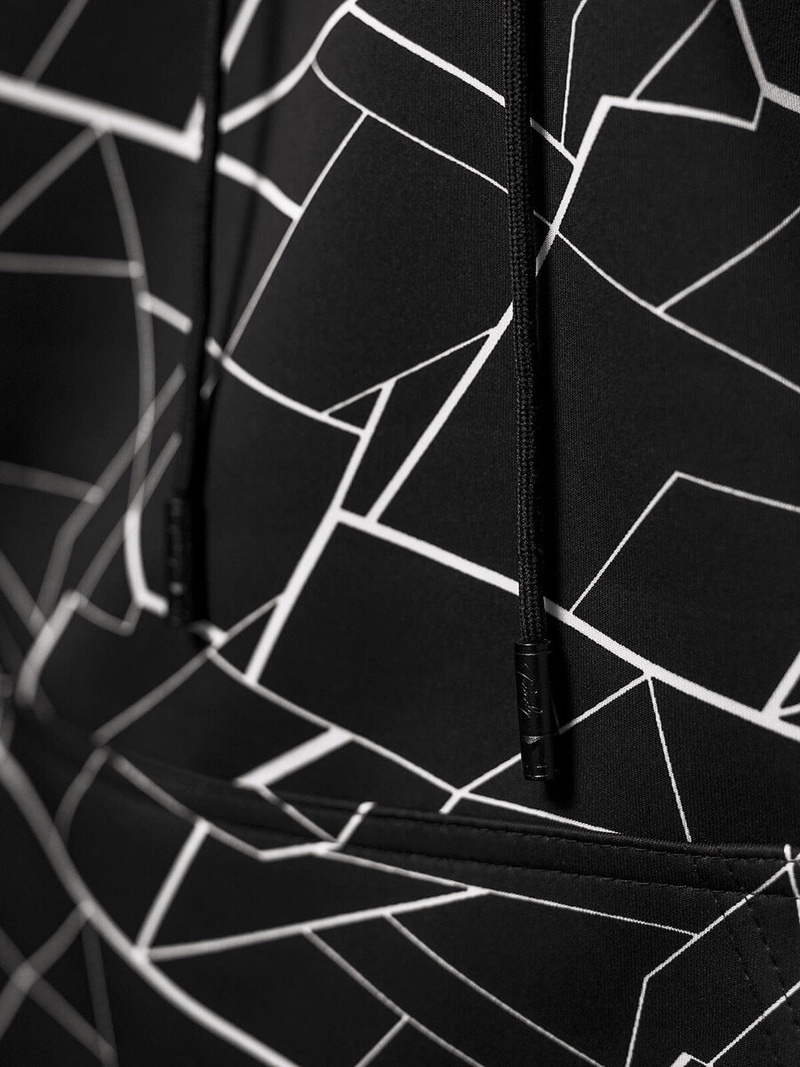 Férfi kapucnis pulóver fekete OZONEE JS/8B1235/3