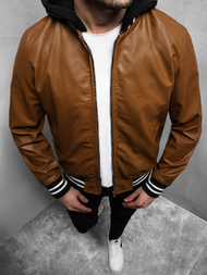 Férfi bőrdzseki camel OZONEE N/6187Z