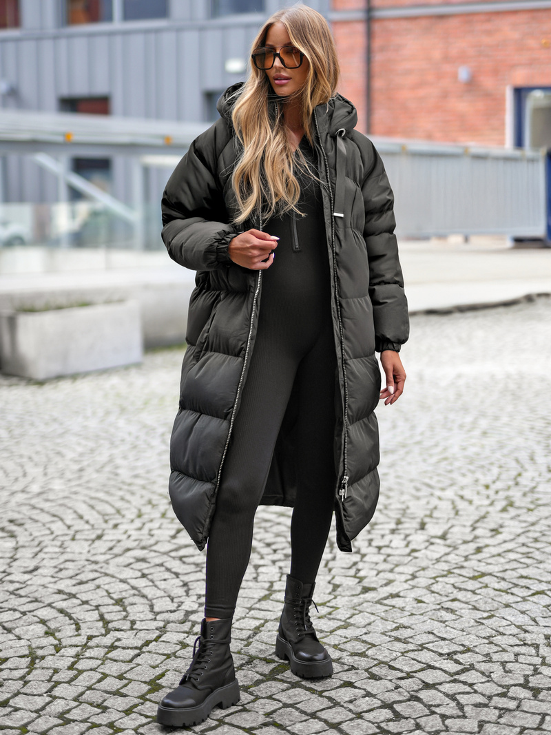 Női téli kabát fekete OZONEE JS/5M3163/392Z