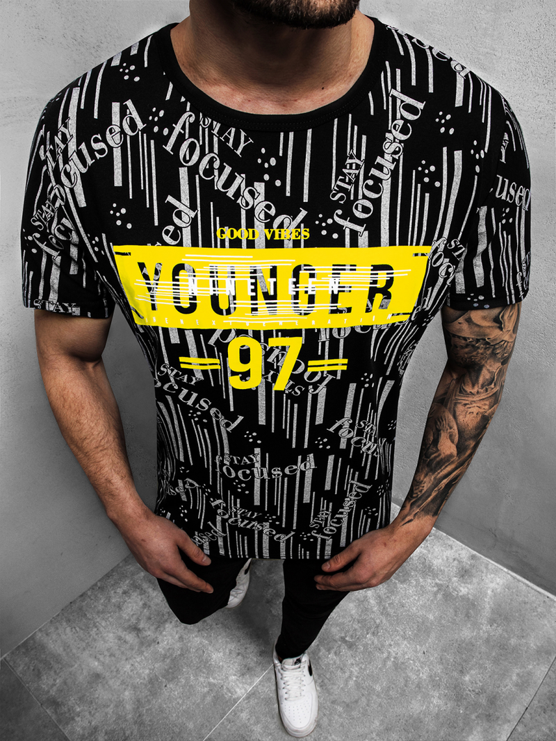 Férfi póló Fekete OZONEE JS/KS1993Z