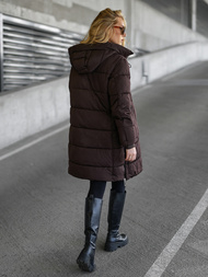 Női téli kabát csokoládé OZONEE JS/16M9302/158