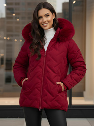 Női téli kabát bordó OZONEE JS/16M9296/06Z