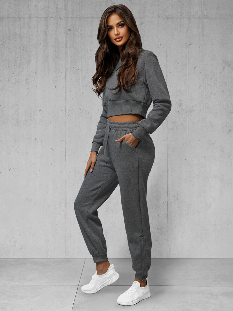 Kétrészes női tréning szett grafit OZONEE JS/8C78/5Z