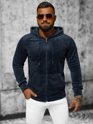 Férfi velúr kapucnis pulóver gránát OZONEE JS/8B1168/25