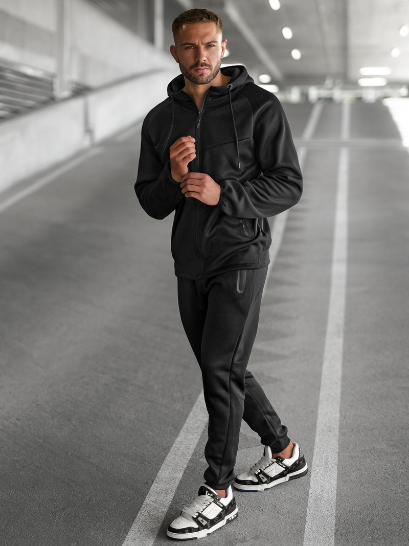 Férfi melegítő együttes fekete OZONEE JS/8C1967/3