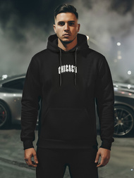 Férfi kapucnis felső fekete OZONEE JS/21B1903/3