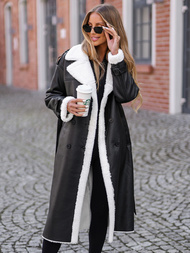 Női bőrkabát fekete OZONEE JS/11Z8253