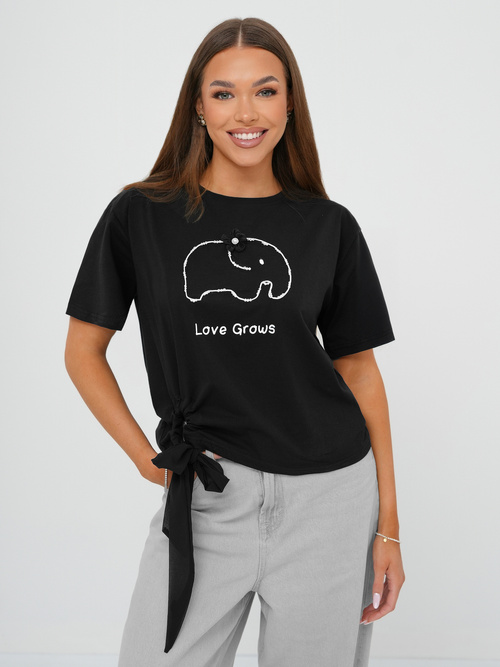 Női polo fekete OZONEE JS/RJ77247