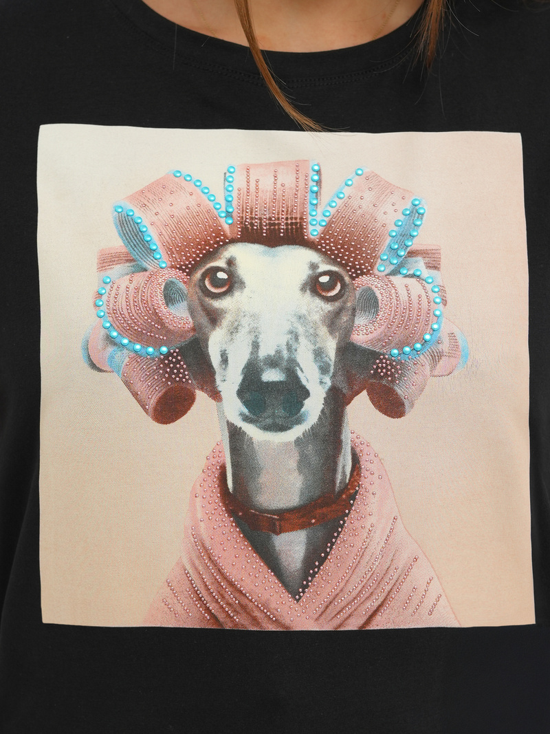 Női polo fekete-rózsaszín OZONEE JS/YJ77726