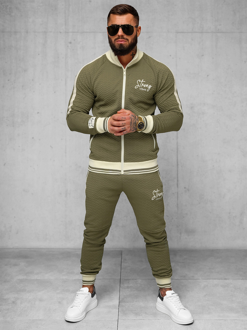 Férfi melegítő együttes khaki OZONEE O/FF5030AB