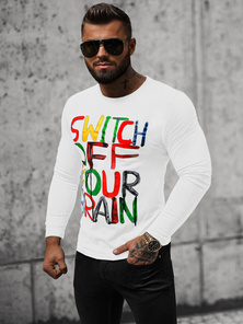 Férfi hosszú ujjú póló fehér OZONEE O/B259