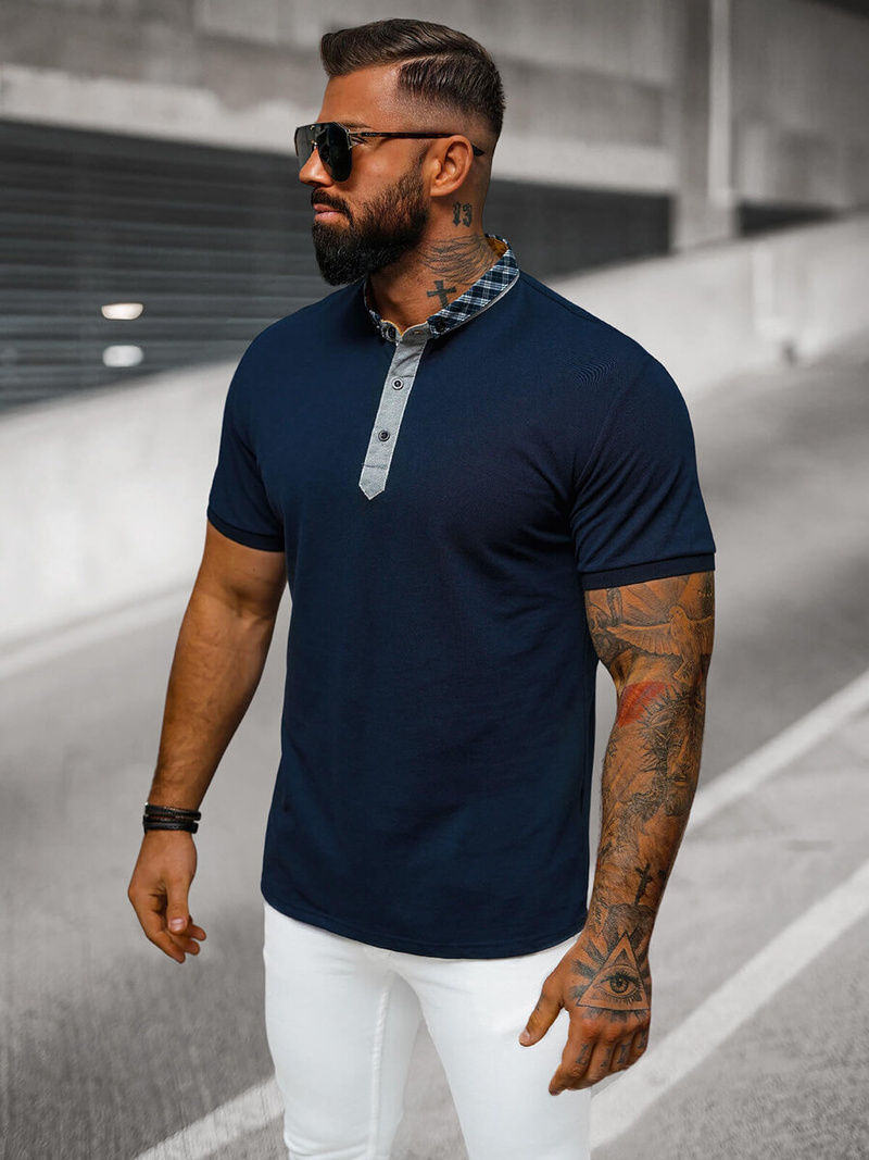 Férfi galléros póló gránát OZONEE O/DA803