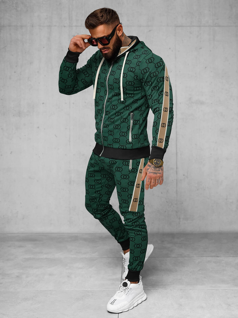 Férfi melegítő együttes zöld OZONEE O/FF3805AB