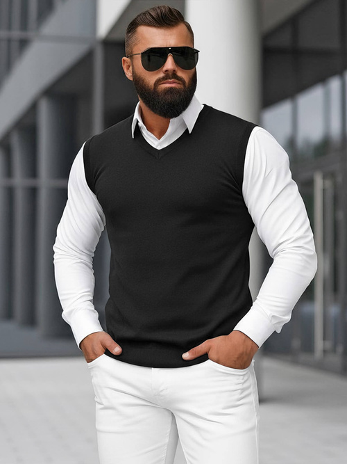 Férfi Pulóver Fekete OZONEE NB/MM6005/4Z