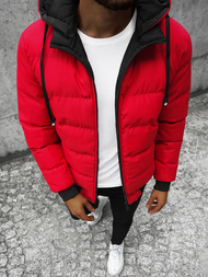 Férfi átmeneti megfordítható kabát piros OZONEE JS/M761/270