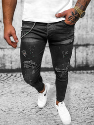 Férfi Farmer Nadrág fekete OZONEE O/MB460