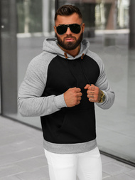 Férfi kapucnis felső fekete OZONEE JS/8B157/3B