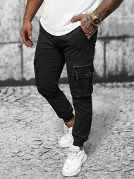 Férfi nadrág chino jogger fekete OZONEE NB/MP0201N