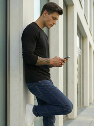 Férfi farmer nadrág sötét-kék OZONEE DO/4048/2Z