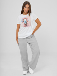 Női polo fehér-rózsaszín OZONEE JS/YJ77726