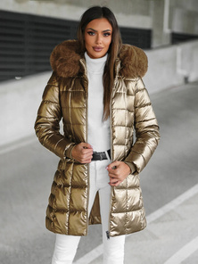 Női téli kabát arany OZONEE JS/16M9120/403Z