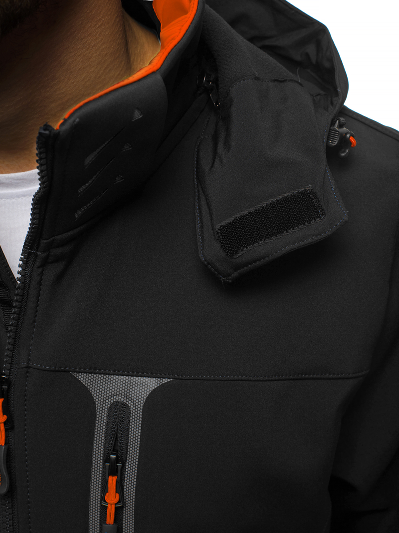Férfi softshell kabát fekete-narancs OZONEE GE/12262