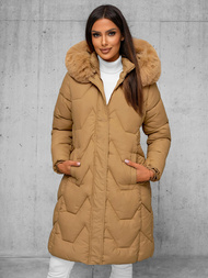 Női téli kabát bézs OZONEE JS/16M9202/62Z