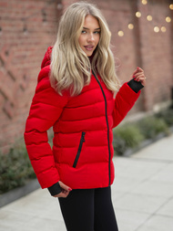 Női téli kabát Piros OZONEE JS/M769/270Z