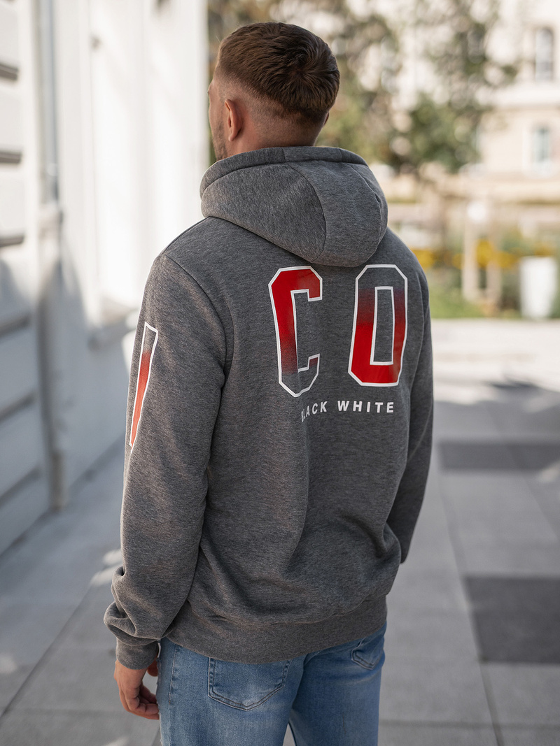 Férfi kapucnis felső grafit OZONEE JS/8B1739/5