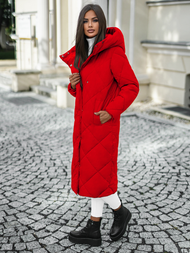 Női téli kabát piros OZONEE JS/5M3173/270Z