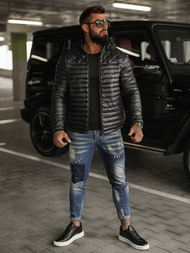 Férfi Steppelt Kabát Fekete OZONEE JS/16M9328/392BZ