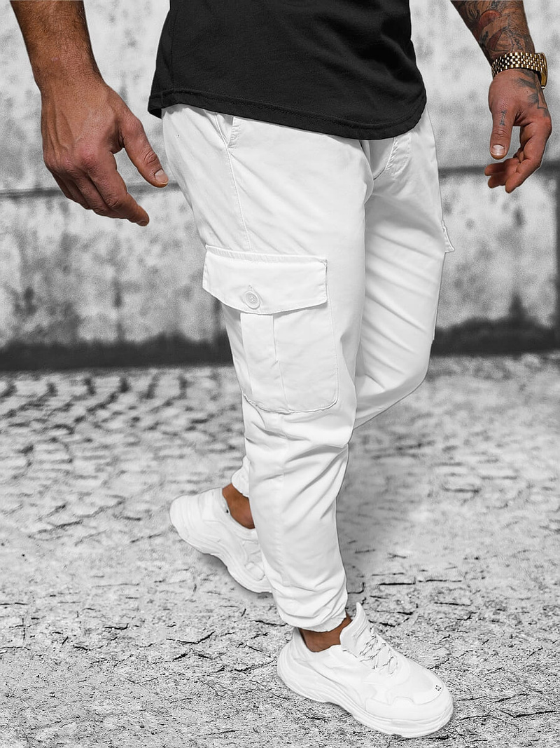 Férfi jogger nadrág fehér OZONEE O/PAN23023