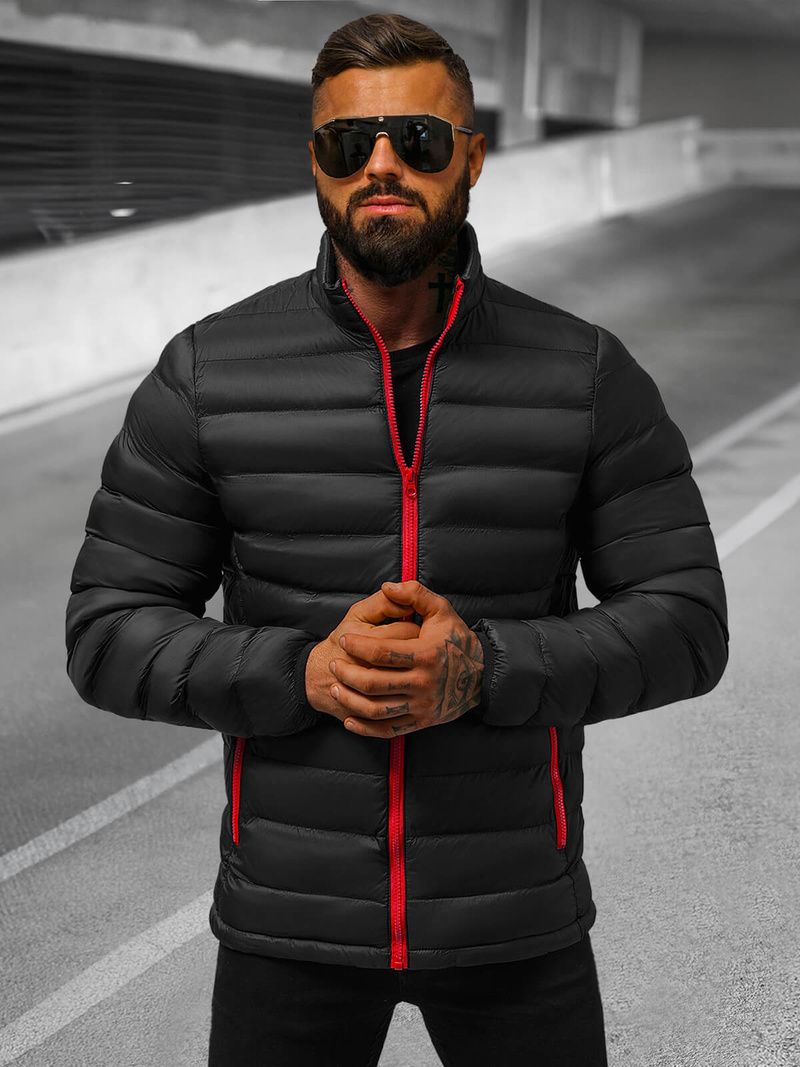 Férfi átmeneti kabát fekete/2 OZONEE JB/JP1111