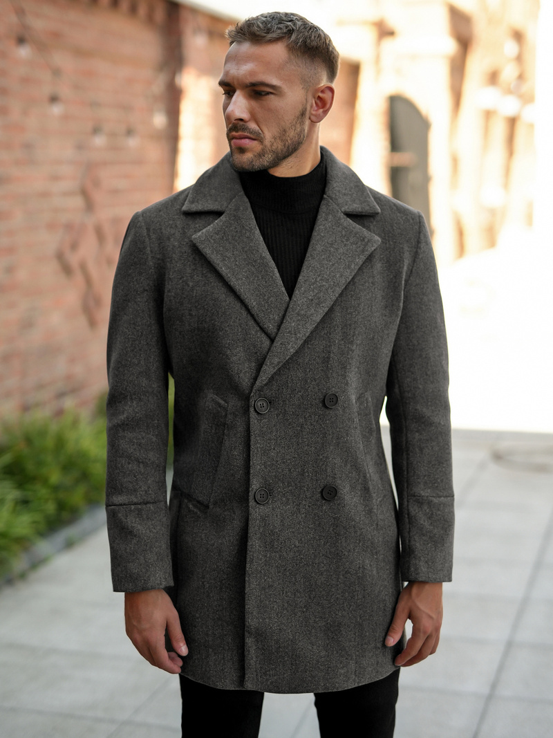 Férfi Szövetkabát Grafit OZONEE JS/11Z8269