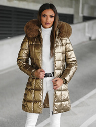 Női téli kabát arany OZONEE JS/16M9120/403Z