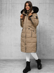 Női téli kabát sötét-bézs OZONEE O/W377