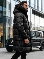 Férfi téli kabát fekete OZONEE O/M800Z