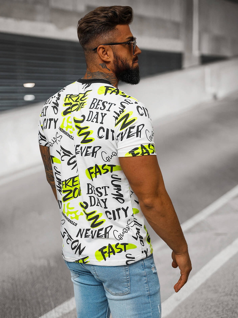 Férfi Póló Fehér OZONEE JS/8T1210/1