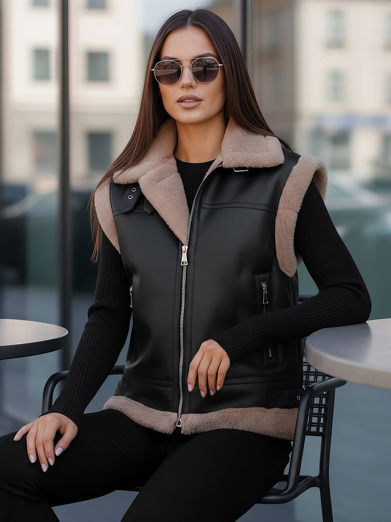 Női mellény fekete OZONEE JS/61M8503/392Z