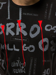 Férfi póló Fekete OZONEE JS/SS10926