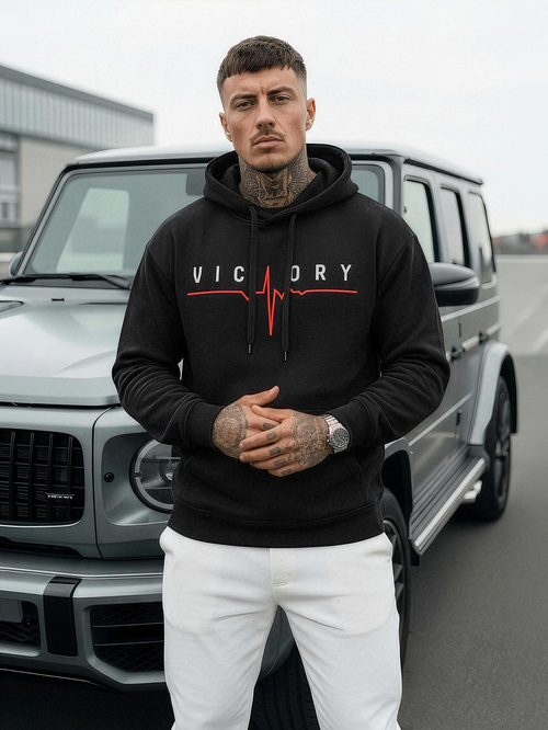 Férfi kapucnis felső fekete OZONEE JS/8B1757/3