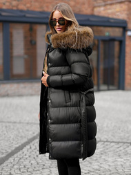 Női kabát fekete OZONEE JS/5M3298/392Z