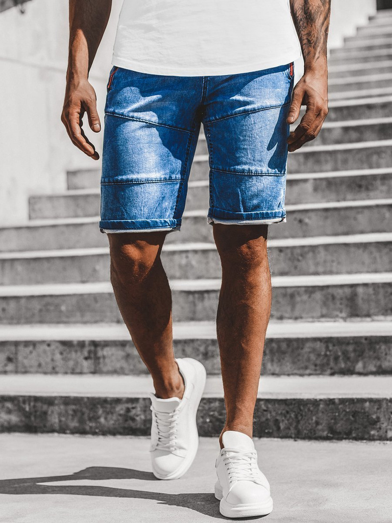 Férfi farmer rövidnadrág Kék OZONEE RF/HY348