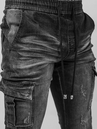 Férfi Nadrág Jogger Fekete OZONEE NB/MP0130N