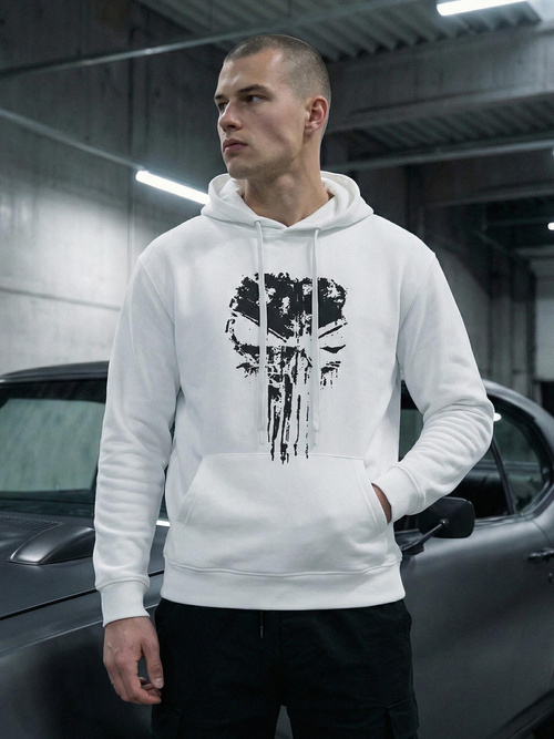 Férfi kapucnis felső fehér OZONEE JS/65B3907/1Z