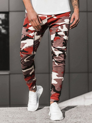 Férfi nadrág jogger bordó-bézs OZONEE A/1003