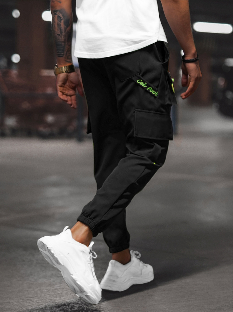 Férfi nadrág chino jogger fekete OZONEE O/CP149Z