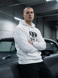 Férfi kapucnis felső fehér OZONEE JS/65B3907/1Z