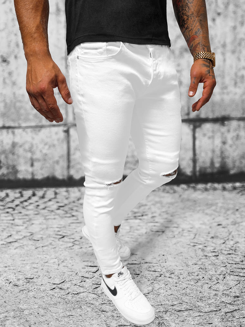 Férfi Farmer Nadrág Fehér OZONEE E/5391/01