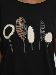 Női polo fekete OZONEE JS/95T2566/3